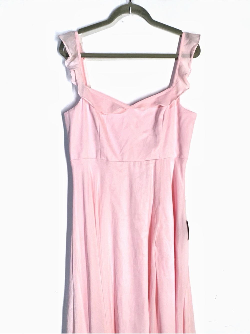 Lulus Dreamy Admiration Light Pink Ruffled Maxi Dress Size L NEW - Picture 5 of 11